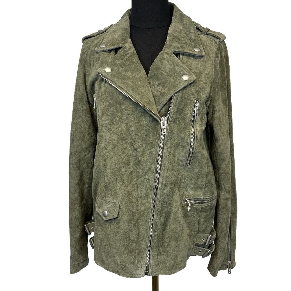 Blank NYC Olive Green Suede Moto Jacket - Women